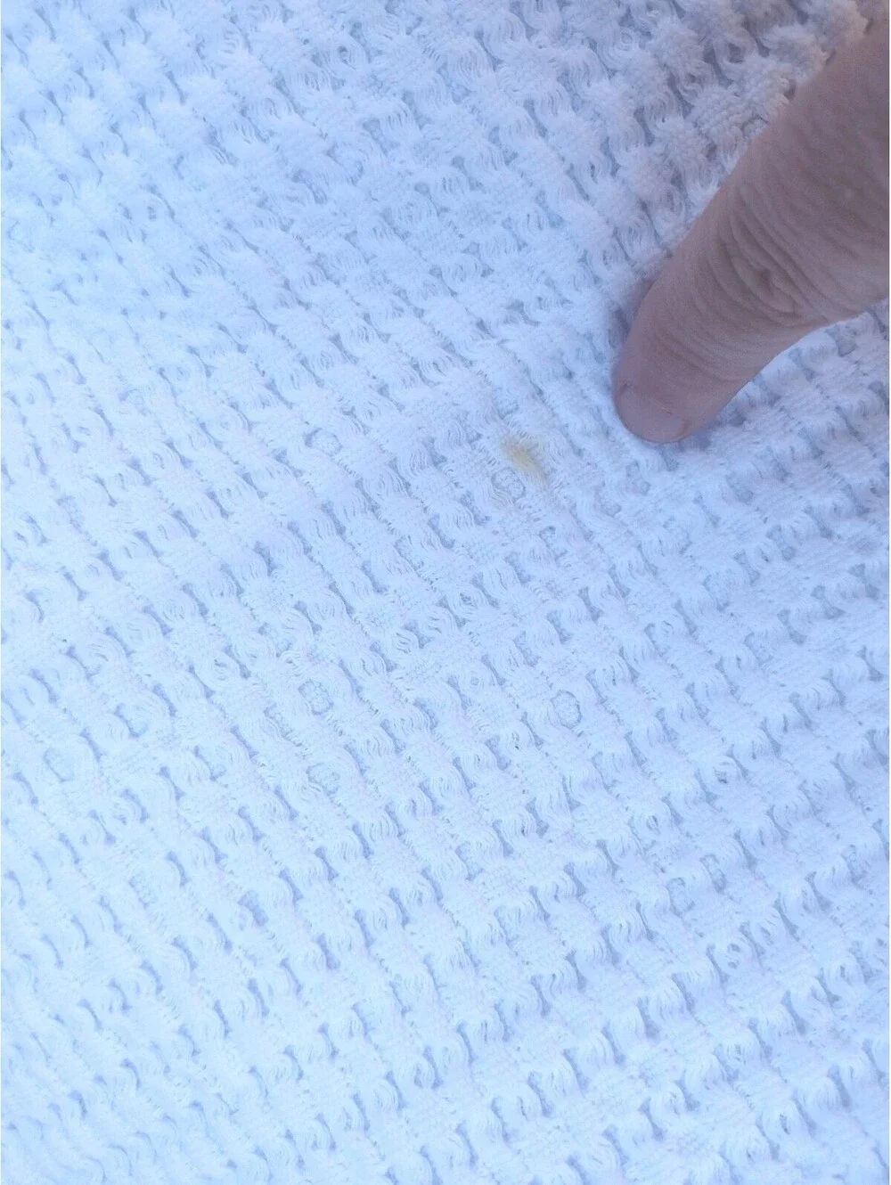 INUP Home Waffle Weave Throw Blanket White Ruffle Trim Portugal Cotton 72x48